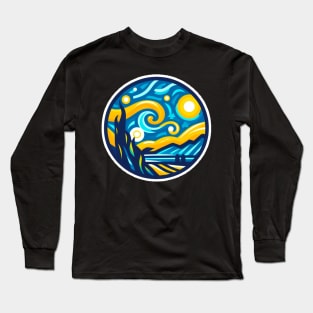 Modern Starry Night - Graphic Design Long Sleeve T-Shirt